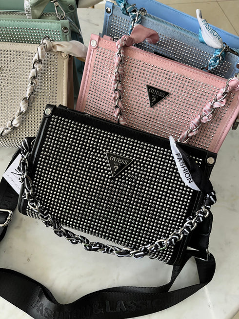 Fancy Rhinestones Embellished Handbag